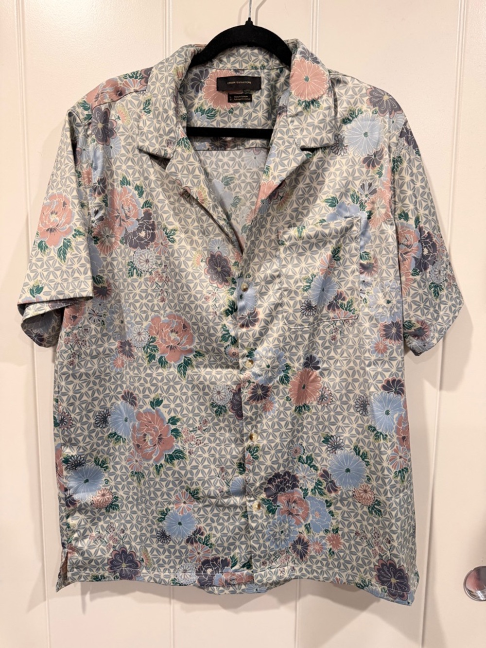 Urban Outfitters Floral Camp Shirt - Blue, Pink, Green